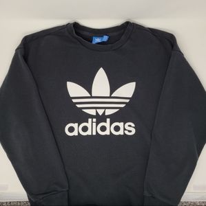 Adidas Originals Crewneck Sweatshirt Trefoil Logo Black White Men Small
